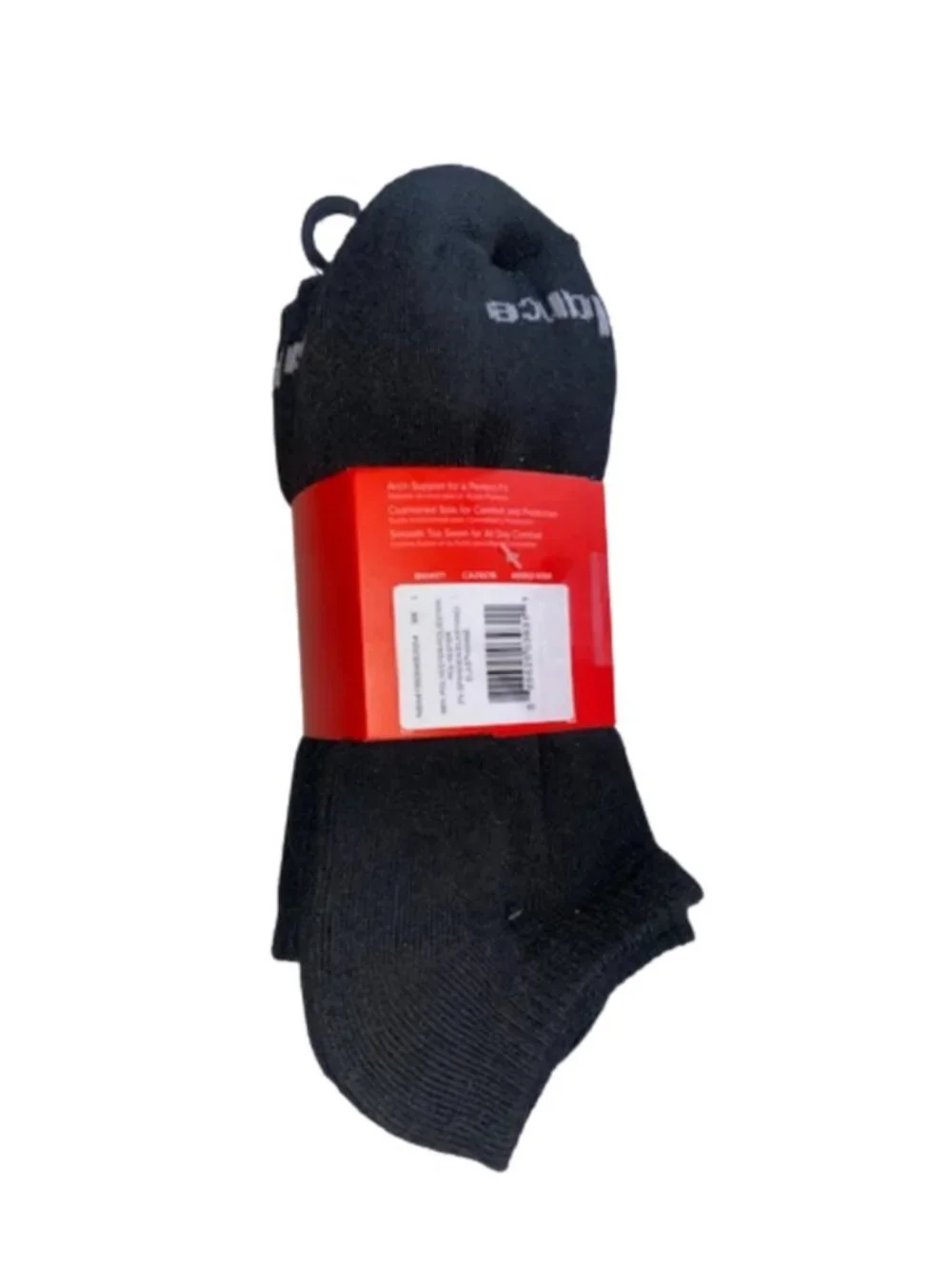 New Balance 6 Pair Men's Black Cushioned No Show Socks Shoe Size 8-12.5